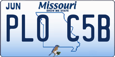 MO license plate PL0C5B
