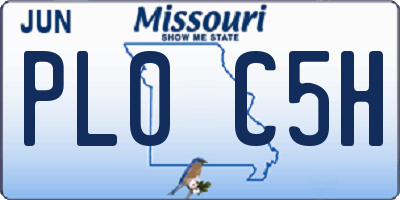 MO license plate PL0C5H