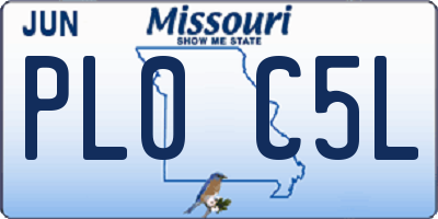 MO license plate PL0C5L