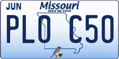 MO license plate PL0C5O