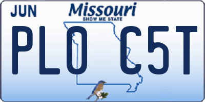 MO license plate PL0C5T