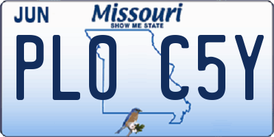 MO license plate PL0C5Y