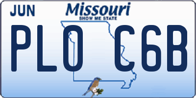 MO license plate PL0C6B