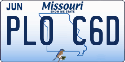 MO license plate PL0C6D