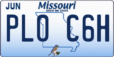MO license plate PL0C6H