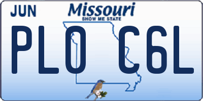 MO license plate PL0C6L