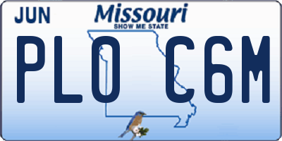 MO license plate PL0C6M