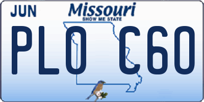 MO license plate PL0C6O