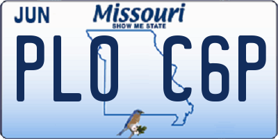 MO license plate PL0C6P
