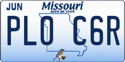 MO license plate PL0C6R