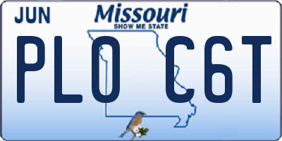 MO license plate PL0C6T