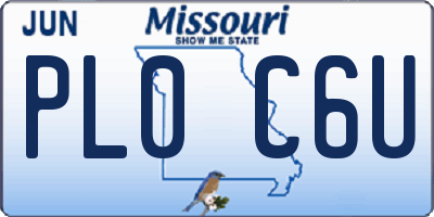 MO license plate PL0C6U