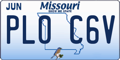MO license plate PL0C6V