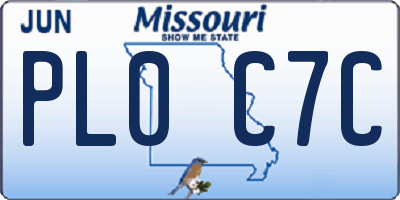MO license plate PL0C7C