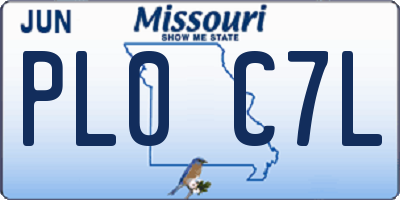 MO license plate PL0C7L