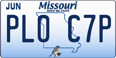 MO license plate PL0C7P