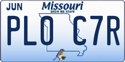 MO license plate PL0C7R