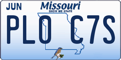 MO license plate PL0C7S