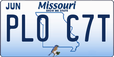 MO license plate PL0C7T