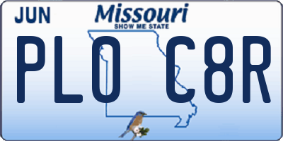 MO license plate PL0C8R