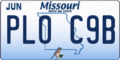 MO license plate PL0C9B