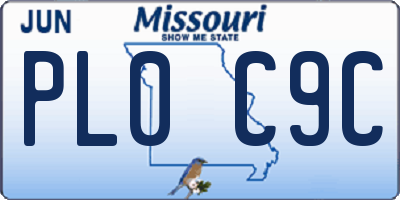 MO license plate PL0C9C