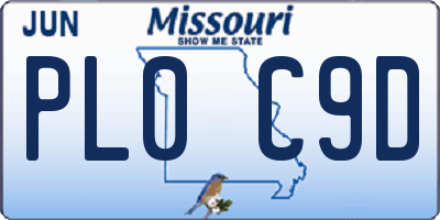 MO license plate PL0C9D