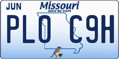 MO license plate PL0C9H