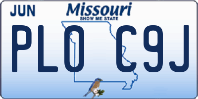MO license plate PL0C9J