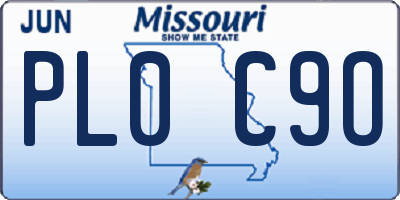 MO license plate PL0C9O