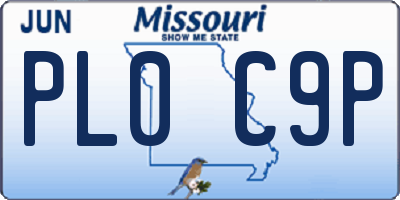MO license plate PL0C9P