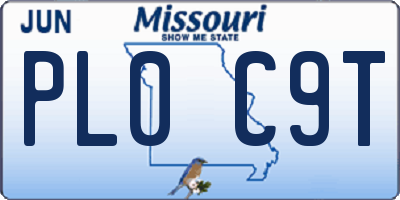 MO license plate PL0C9T