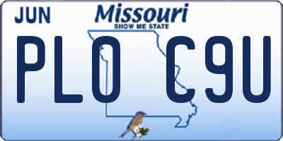 MO license plate PL0C9U