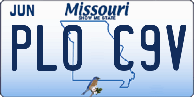 MO license plate PL0C9V