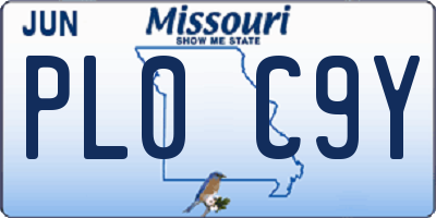 MO license plate PL0C9Y