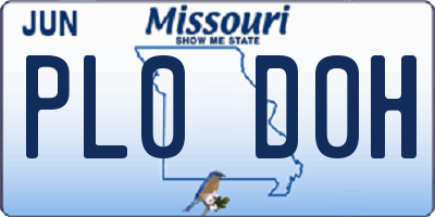MO license plate PL0D0H