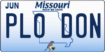 MO license plate PL0D0N