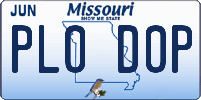 MO license plate PL0D0P