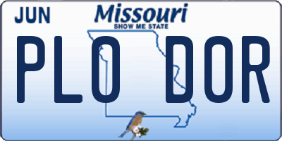 MO license plate PL0D0R