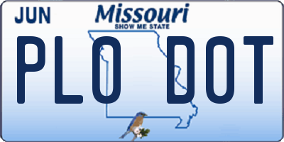 MO license plate PL0D0T