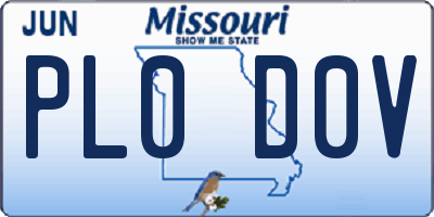MO license plate PL0D0V