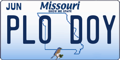 MO license plate PL0D0Y