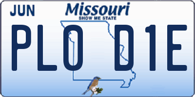 MO license plate PL0D1E