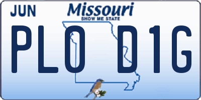 MO license plate PL0D1G