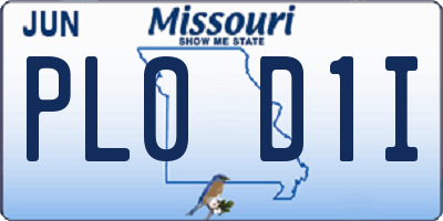 MO license plate PL0D1I