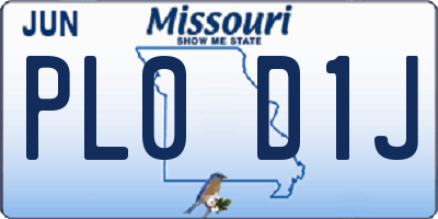 MO license plate PL0D1J