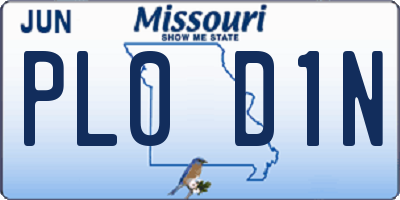 MO license plate PL0D1N