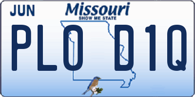 MO license plate PL0D1Q