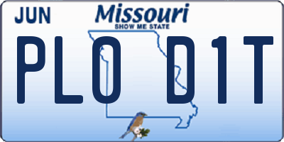 MO license plate PL0D1T