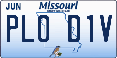 MO license plate PL0D1V